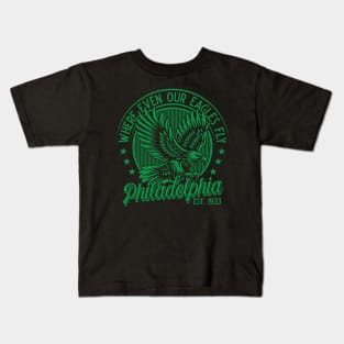 Philadelphia: where even our Eagles fly. v4 Kids T-Shirt